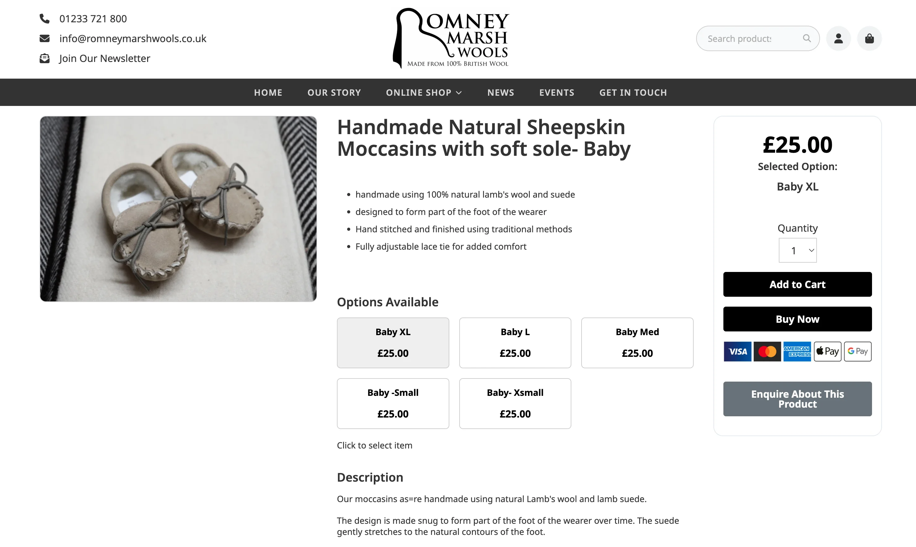 Custom e-commerce product page