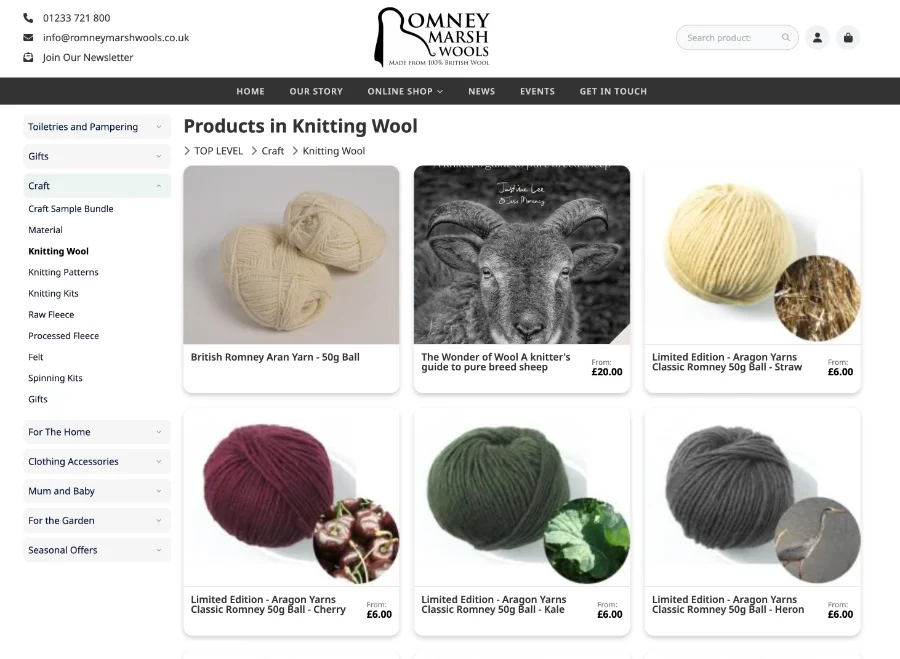 E-commerce product listing page